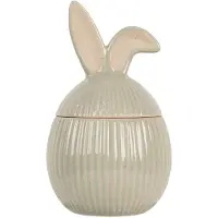 Clayre & Eef Voorraadpot 10x10x16 cm Groen Keramiek