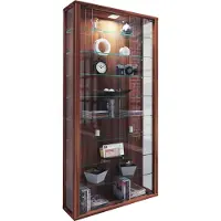 Hioshop Vitrosa Maxi vitrinekast wandhangend met 2 glazen deuren en lichtKernnoten decor.