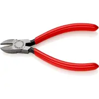Knipex 76 01 125 Zijsnijder voor elektromechanici, met kunststof coating, zwart, 125 mm