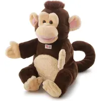 Trudi - Puppets Handpop Aap 21 cm - Handgemaakt in Italie - Zacht pluche - Knuffeldier voor jongens en meisjes - Bruin - 15x21x20 cm maat S