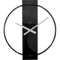 Nextime - 3195ZW - Wandklok - 50,8x58,2cm - zwart - Carl