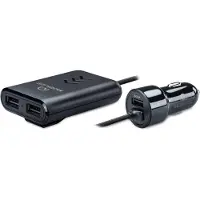 Mobilize Car Charger 3x USB Front and Back Seat 42W Black