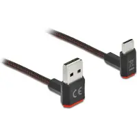DeLOCK USB-C - Easy-USB-A kabel | haaks boven/beneden | USB2.0 | QC 18W | nylon | 2 meter
