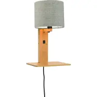 Good&Mojo Bamboe LED Wandlamp Andes | 1X E14 Max 40W | Dark Linen