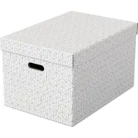Esselte Home Opbergdoos 628286 Groot 100% Gerecycled Karton Wit 355 x 510 x 305 mm 3 Stuks