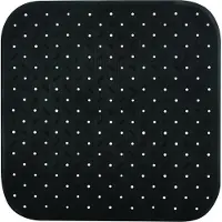 MSV Douche/bad anti-slip mat badkamer - rubber - zwart - 54 x 54 cm - Badmatjes