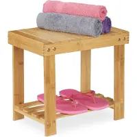 Relaxdays badkamerkruk - tot 100 kg - plantenkruk - kinderkrukje - bamboe