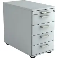 Hjh OFFICE PRO SIGNA SC50 CE - Rolcontainer Grijs Hout met 4 lades Chrome metaal handgreep