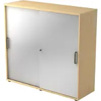 Hjh OFFICE PRO BETA 1753S - Esdoorn/Zilver Hoogte van de map | 3 OH Schuifwandkast Greeplijst kunststof