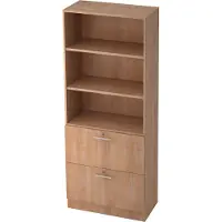 Hjh OFFICE PRO SIGNA G 7300 RE - Walnoot Hoogte van de map | 5 OH Kast met ophangsysteem ( afsluitbaar) Rail handvat (kunststof)