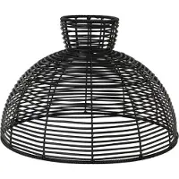 Star Trading Runde Lampenkap Zwart 320 Mm - Lampenkappen Synthetisch Rotan Black - 092-20