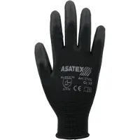 Asatex Handschoen | maat 10 zwart | EN 388 PSA-categorie II | nylon met polyurethaan | 12 paar - 3702/10 - 3702/10