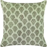 Beliani Decoratieve kussens, Sierkussen bloemmotief fluweelstof groen 45 x 45 cm RUNGIA (45 x 45 cm)