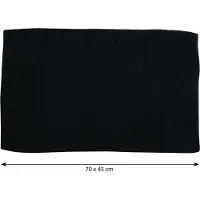 MSV Badkamerkleedje/badmat voor op de vloer - zwart - 45 x 70 cm - Badmatjes