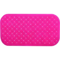 MSV Douche/bad anti-slip mat badkamer - rubber - fuchsia roze - 36 x 76 cm - Badmatjes