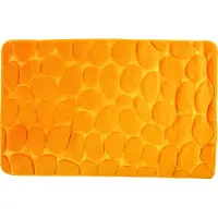 MSV Badkamerkleedje/badmat tapijt - kiezel motief - vloermat - saffraan geel - 50 x 80 cm - laagpolig - Badmatjes
