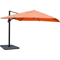 Mendler Zweefparasol -A96, horecaparasol, 3x3m (Ø4,24m) polyester/aluminium 23kg ~ terracotta met voet