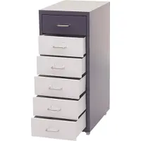 MCW Verrijdbaar onderstel Boston T851, ladekast stalen kast, 69x28x41cm 6 laden ~ donkergrijs wit-donkergrijs