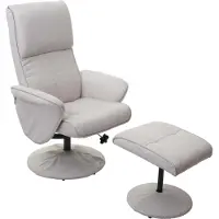Mendler Helsinki relaxfauteuil, verstelbare TV-fauteuil TV-fauteuil met kruk ~ stof/textiel, crème-beige