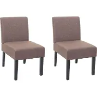 MCW Set van 2 eetkamerstoelen -F61, loungestoel, stof/textiel ~ bruin