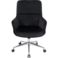 Mendler Bureaustoel -J64, bureaustoel bureaustoel fauteuil, in hoogte verstelbaar fluweel MVG ~ zwart