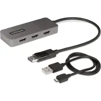 StarTech.com 3-Port MST Hub, DisplayPort naar 3x HDMI, Triple 4K 60Hz HDMI Monitors, DP 1.4 Multi-Monitor Video Adapter, 30cm Ingebouwde Kabel, USB Powered, Enkel Windows