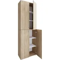VCM XL Houten Grote Schoenenkast Schoenrek Grote Laarzen Hal Meubelen Lona 6 Compartimenten Scharnierende Deuren