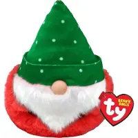 TY Teeny Puffies Christmas Gnome Green Hat 10 cm