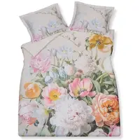 Vandyck Dekbedovertrek Fleur Festive Cream Tan Satijn-140 x 200 / 220 cm | 1-Persoons