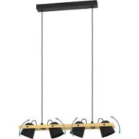 Eglo connect.z Hornwood-Z Hanglamp - 78 cm - Zwart|Bruin - Instelbaar RGB & wit licht - Dimbaar - Zigbee