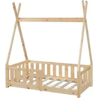 En.casa Kinderbed Tipi grenen met uitvalbeveiliging 70x140 cm houtkleurig