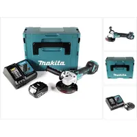 Makita DGA 511 RF1J accu haakse slijper 18 V 125 mm borstelloos + 1x accu 3,0 Ah + oplader + Makpac