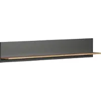 Hioshop Esteban wandkast wandplank grijs, eik decor.