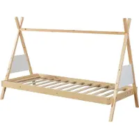 En.casa Kinderbed Siikajoki Tipi hoog uitvoering 90x200 cm naturel en wit []