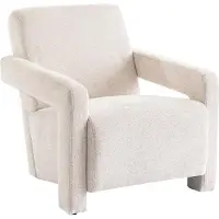 Vente-unique Fauteuil van beige stof met textuur ISPARTA