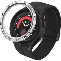 Strap-it Bezel ring tijd - Randbeschermer geschikt voor Samsung Galaxy Watch 5 Pro - zilver