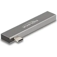 DeLOCK - Hub - Slank, 5 Gbps, met USB Type-C - 1 x USB-C + 2 x USB - Voor desktopgebruik