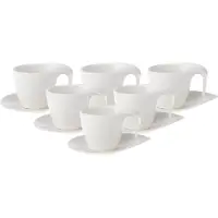 Villeroy & Boch Frühstückstassen mit Untertassen Flow 250 ml Set van 6