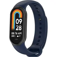 Strap-it siliconen bandje - Geschikt voor Xiaomi Mi Smart Band 8 / Band 9 (donkerblauw)