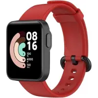 Strap-it Siliconen Smartwatch bandje - Geschikt voor Xiaomi Mi Watch Lite siliconen bandje - rood - Horlogeband / Polsband / Armband
