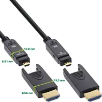 InLine HDMI AOC-kabel, Ultra High Speed HDMI, 8K4K, afneembare stekker, 80 m