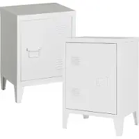 En.casa Nachtkast Inari set van 2 metaal 57x40x30 cm wit []