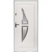 Vente-unique Roestvrij-stalen toegangsdeur H 207 x B 100 cm wit - 55 cm dikte - rechter deur - COVAS
