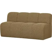 Woood Mojo Eetbankje Met Rugleuning 164 cm Mojo - Bouclé - Geel/Bruin