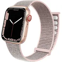 Strap-it Nylon Loop band - Geschikt voor Apple Watch (Series 12/11/10), (SE 3/2/1), (Series 9/8/7/6/5/4) - 38/40/41/42mm - Roze - Nylon bandje met klittenband - Stof iWatch bandje