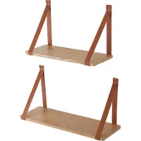 En.casa Wandplank Utsira set van 2 bruin en eikenkleurig []