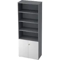 Hammerbacher TOPAS LINE stellingkast, 4 OH legbord/2 OH deuren, grafiet/wit