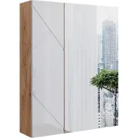 Vicco Irma Badkamerspiegelkast – 60 x 75 cm Wit/eiken