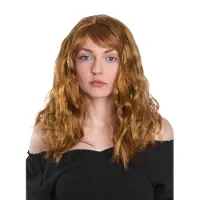Maskworld Lange Pruik Roodbruin Golvend