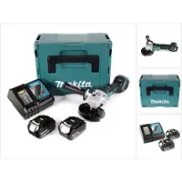 Makita DGA 517 RMJ accu haakse slijper 18 V 125 mm borstelloos + 2x accu 4.0 Ah + lader + Makpac